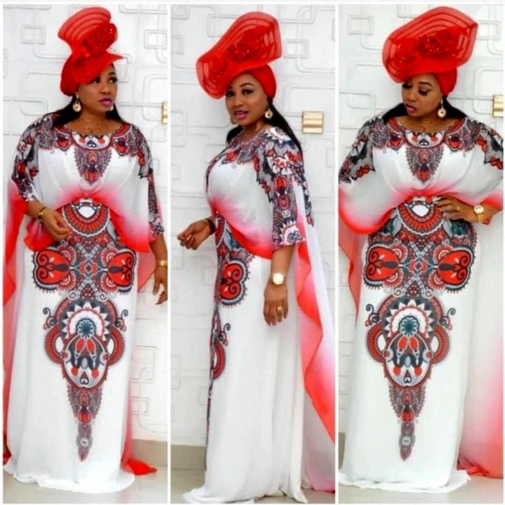 Plus Size Women Long Dress Pasley Print With Bat Wings Sleeves